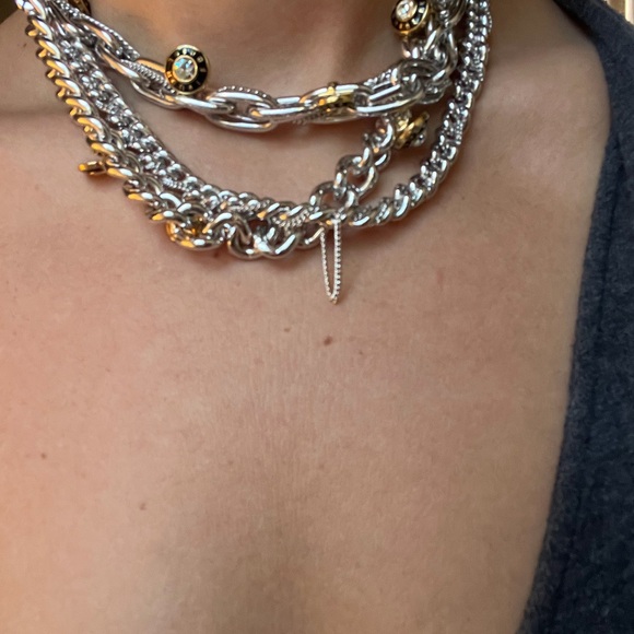 henri bendel Jewelry - henri bendel Silver Multi-Chain Statement Necklace with Gold Accents